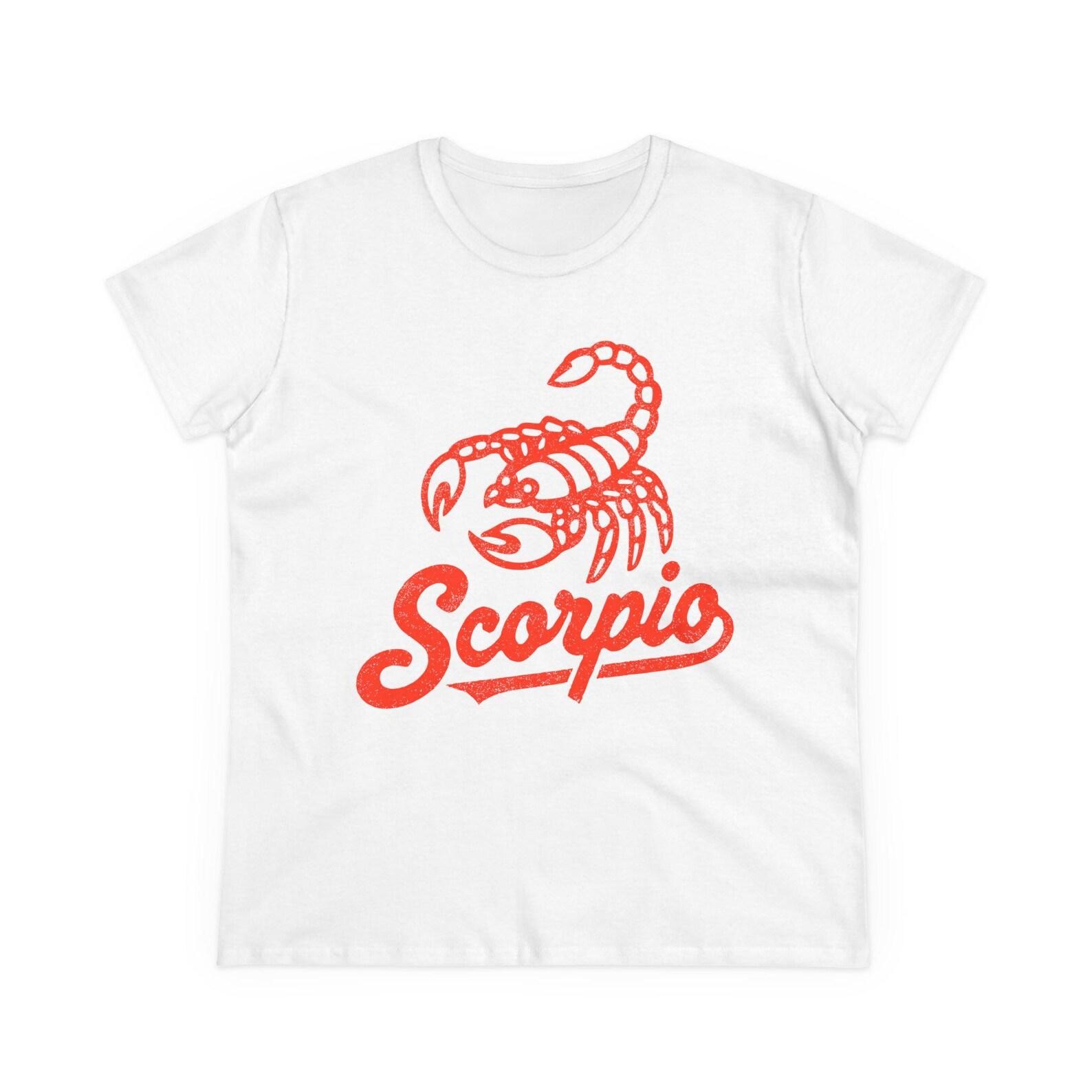Scorpio Zodiac T-Shirt, Vintage Retro Scorpio Sign Tee for Women L
