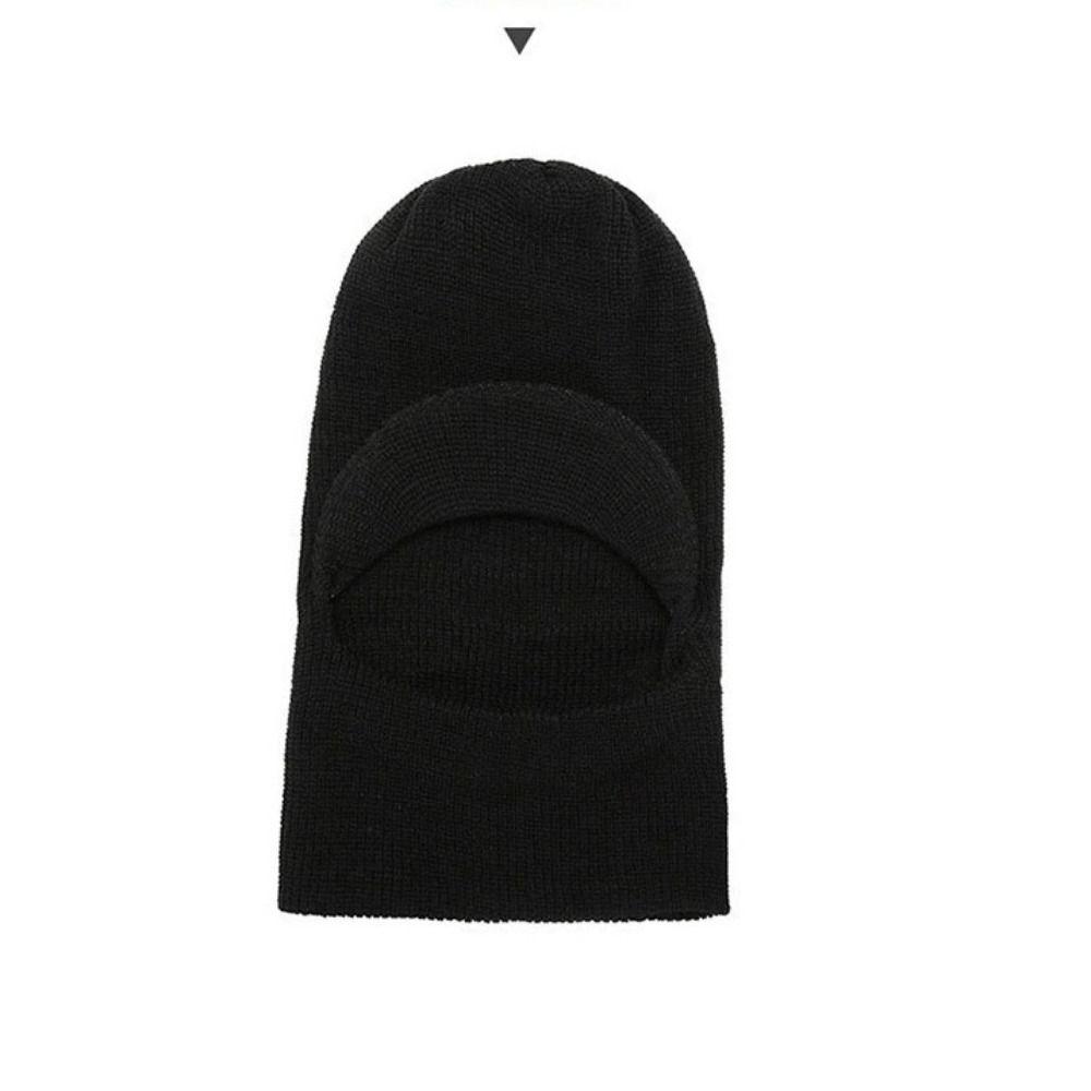 Fashion Woolen Yarn Knitted Winter Hat Warm Ring Scarf Windproof Scarf Cap Plush Thickening With Brim Ski Mask Caps Cycling