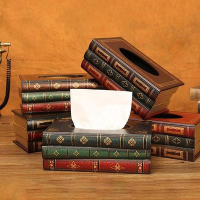 Luxury Book Style Tissue Box Napkin Holder Case Paper Box Container Hotel Storage Box Home Table Decoration Ornaments