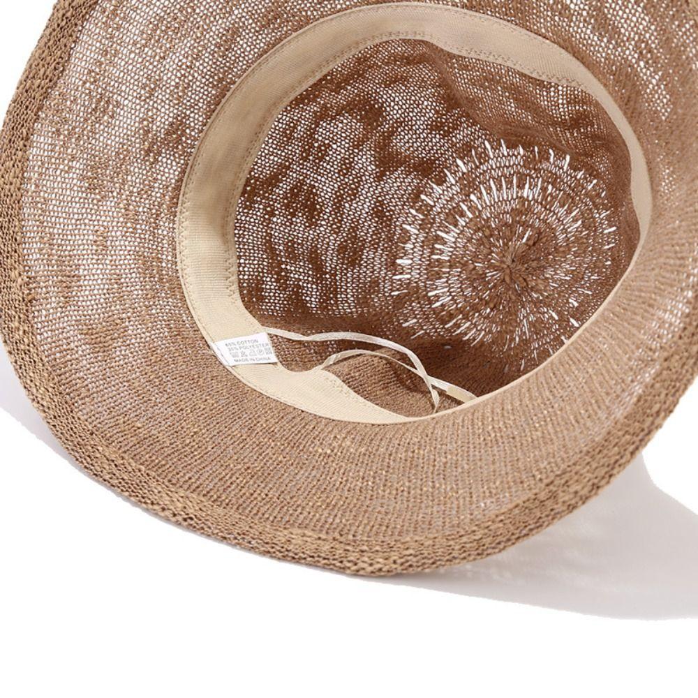 Korean Fisherman Hat Cotton Yarn Basin Cap Foldable Knitted Bucket Hat  Beach