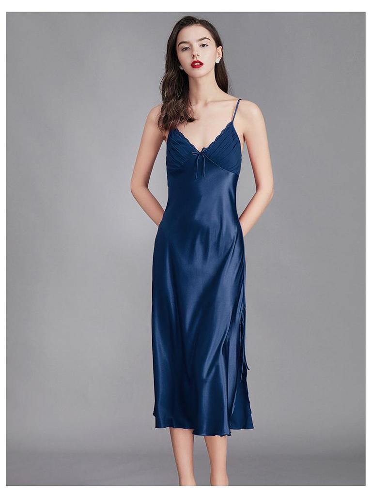 Yaoting Plus Size Ice Silk Camisole Nightdress for Women - Sexy Summer Loungewear CQ311