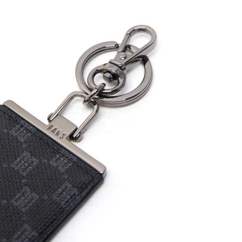 Daks Schwarzer Leder-Schlüsselanhänger mit Dd-Logo Dbho5e138bk