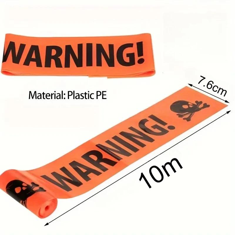 Creepy Caution Fright Tape Halloween Hazard Warning Decor Outdoor Haunted Walkway Barrier Spooky Crime Scene Party Decoration