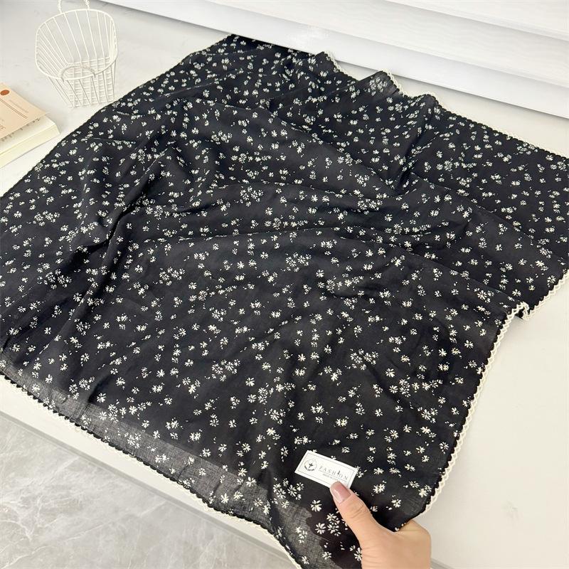 Square Scarf Women High Quality Bandana Female Headkerchief cotton linen Feeling Neckerchief Hijab Shawl Warps Summer Scarves