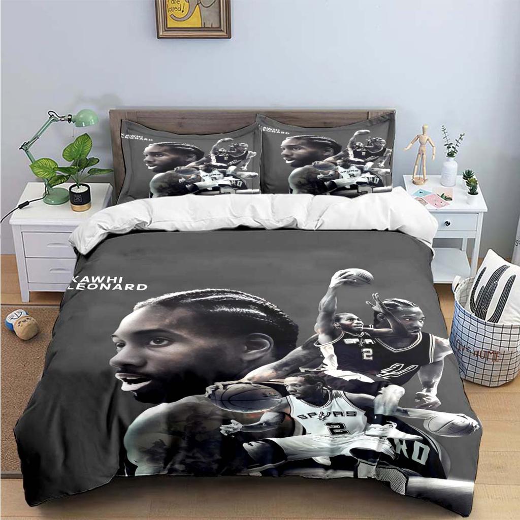 Fashion No2 Basketball Star K-Kawhi L-Leonard Print Bedding Sets Bed Supplies Set Duvet Cover Bed Comforter Set Bedding Set Gift