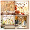 Creative Soft Decoration Gifts Autumn Maple Leaf Pinecone Scarecrow Pumpkin Static Window Clings, Waterproof PVC Indoor Outdoor Glass Decor