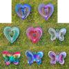 Heart Butterfly Wind Spinners Hanging Ornaments Bird Deterrent Wind Catcher Rotating Wind Chime Home Garden Outdoor Decorations