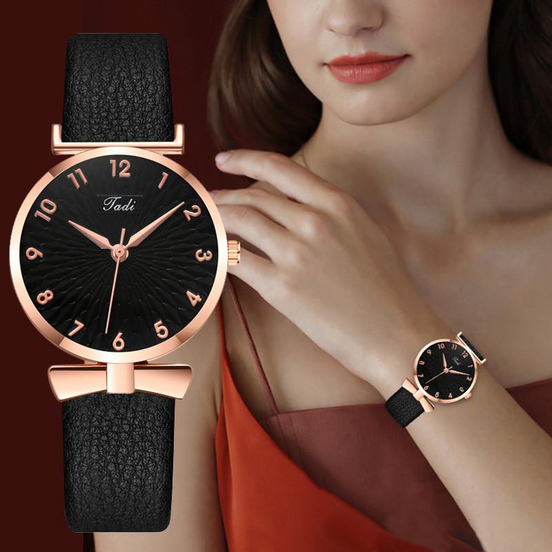 Pu Leather Strap Wristwatch Quartz Watches for Women Clock Watch Gift