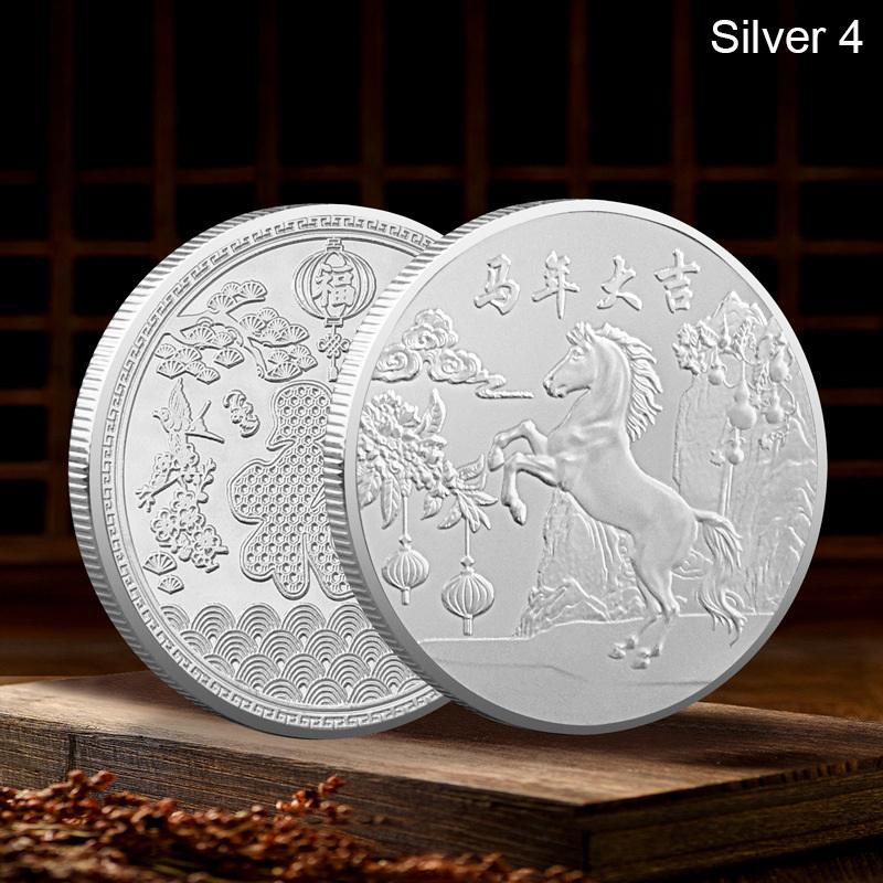 2026 New Year 40Mm Chinese Coins Lucky Animal Horse Collectible Coins Metal Collection Coin Souvenir Silver Gold Memory Medals