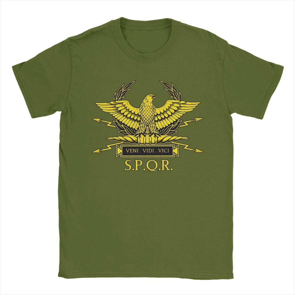 RoUnisex Standard Rome SPQR RoUnisex Empire Gold Unisexs T Shirt Vintage Tee Shirt Short Sleeve TShirts Cotton Big Size Clothing