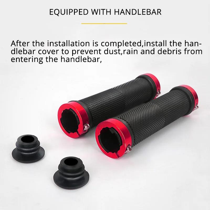 Manopole per Manubrio Bici con Blocco Gomma Morbida Manopole Mountain Bike Antipolvere Impermeabili Manubrio Bici Antiscivolo Manicotti MTB Accessori Ciclistici