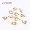 18K Gold Plated Pave Zircon Round Pendant Enhancer Brass Clips Bail Clasp Connectors For DIY Necklace Bracelet Jewelry Making