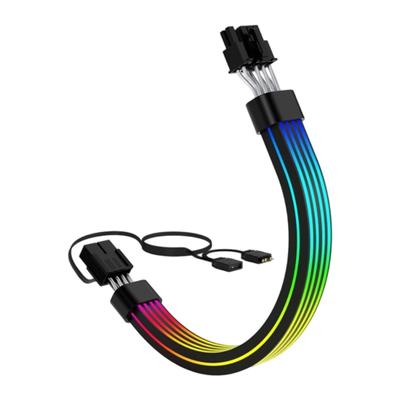 8Pin ARGB Extension Power Supply Sleeved Cable Sleeved Cable with Lighting 5V 3Pin ARGB Sync Power Cord Silicone