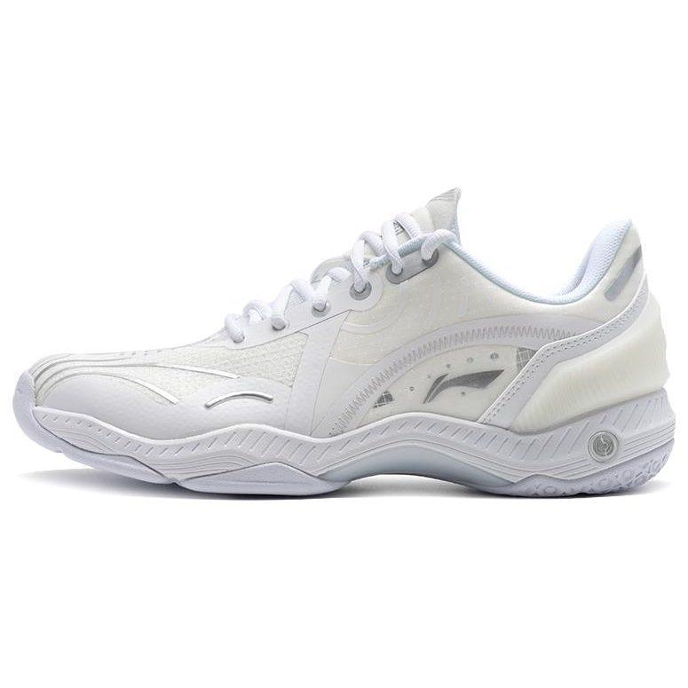 Li Ning Raid Cushioning, Wear Resistant Low Top Badminton Shoes Unisex White Beige AYZT009-3