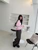 Korean Style 2026 Spring/Autumn Lace Trim Sheer Long Sleeve Women's Top