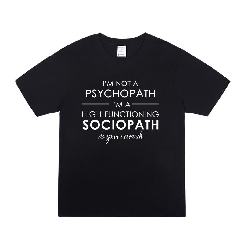 

Футболка с принтом «Шерлок, я не психопат, я высокий» Футболка с коротким рукавом для мужчин и женщин Мужская уличная одежда XXXL