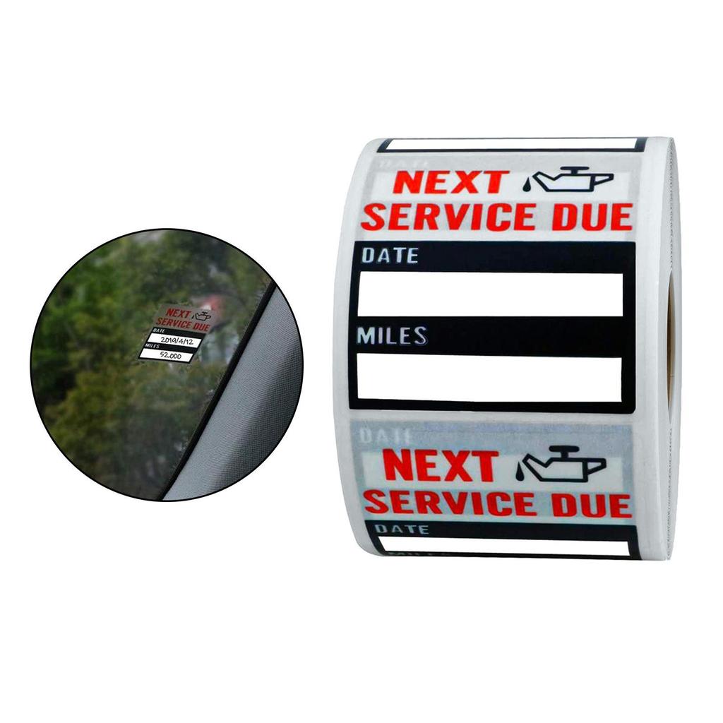 Oil Change Service Reminder Stickers Low-Tack for Perforation Line 2"x2"