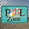 Metal Wall Poster Pool Zone Indicator Modern Pool Decor