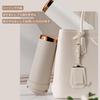 TSQIBU Water with Straw and with Compatible with Carbonated and Soy Stainless Keeps Cold or Easy to Dark Pink Ceramic-Coated Bottle, 750ml, Handle,
