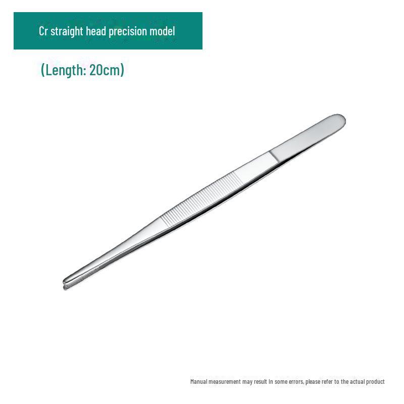 Silver Stainless Steel Non-Slip Tea Tweezers with Extended, Thickened Teeth