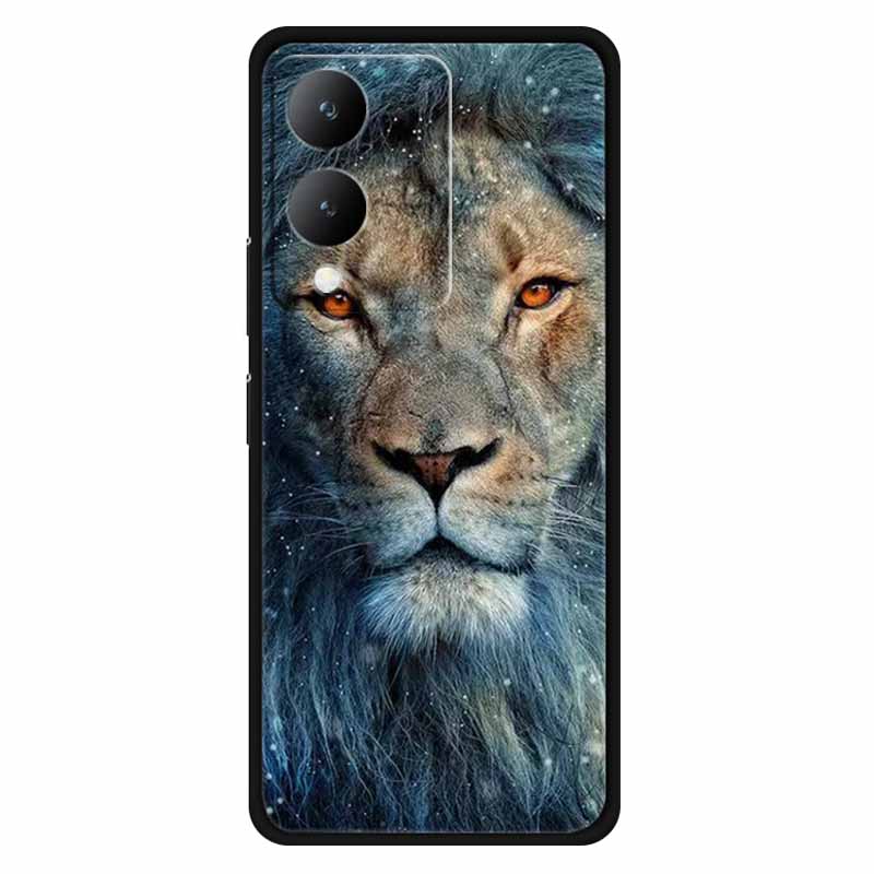 Fundas For Vivo Y17s 4G Case Silicone Wolf Lion Soft TPU Phone Covers for Vivo Y17s 2023 Y 17s Bumper Coque for VivoY17s Black
