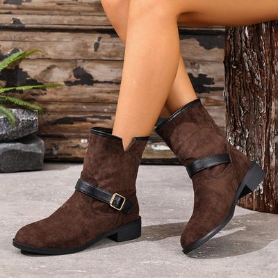 Fashion Winter Ankle Boots for Women Mid Heels Fashion Buckle Shoes 2025 Designer Chelsea Snow Pumps Short Boots New Dress Zaparillas