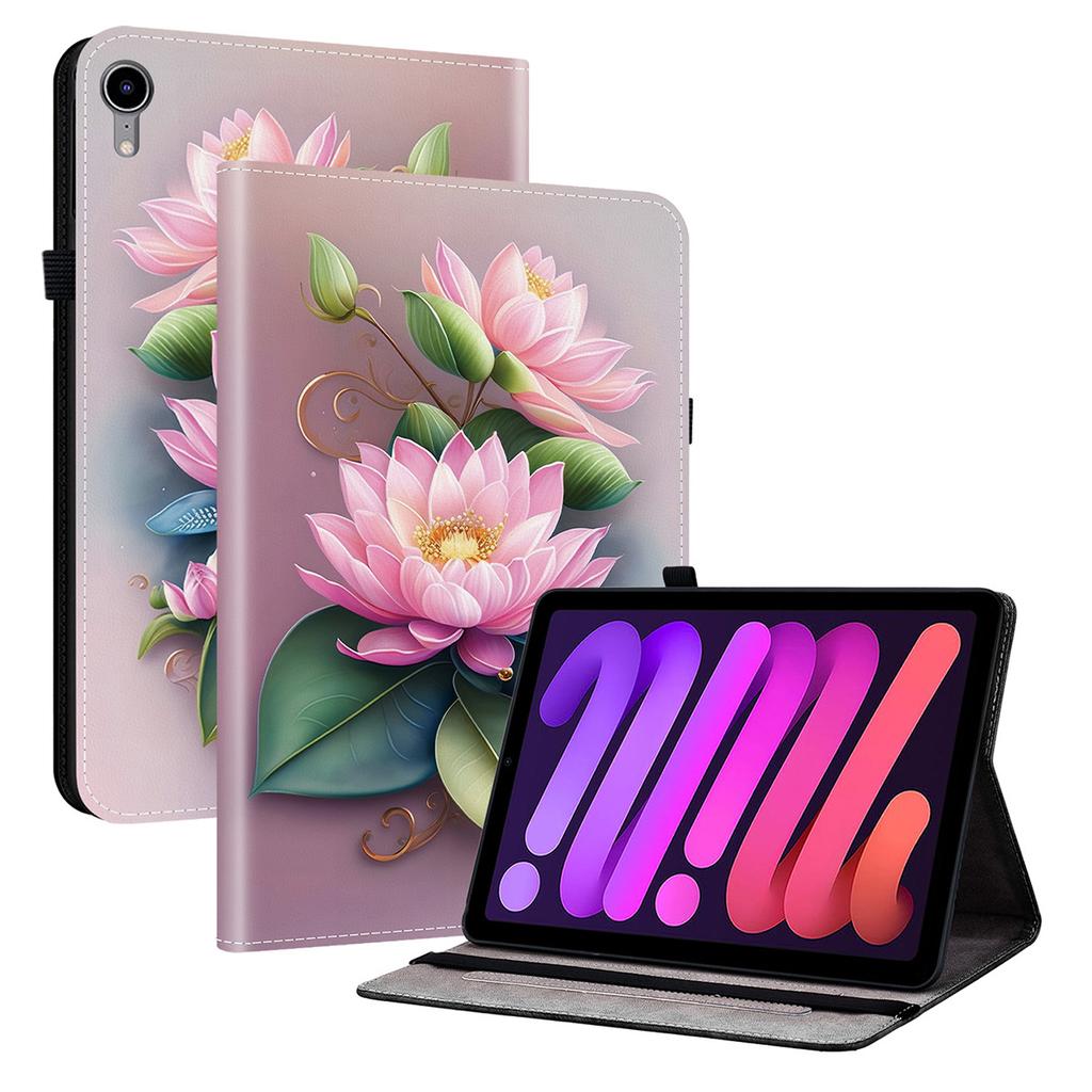 For iPad Mini (2024)/(2021) Leather Case Pattern Printed Stand Tablet Cover with Card Slots