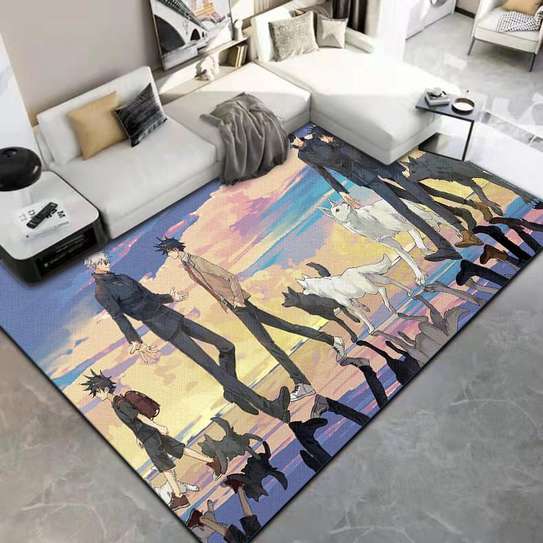 Jujutsu Kaisen 3D kreslený anime oblastní koberec Obývací pokoj Ložnice podložka na podlahu Kuchyň Protiskluzová matná podložka Koberec do dětského pokoje