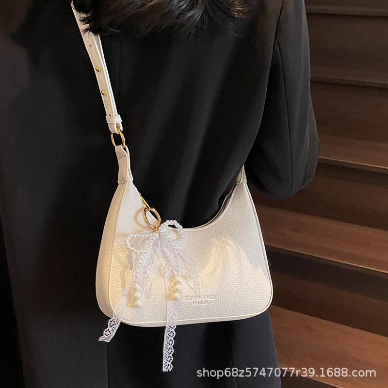 2025 New Trendy Simple Underarm Bag Premium Textured Palm Pattern Dumpling Bag Versatile Shoulder Crossbody Bag Women's Bag