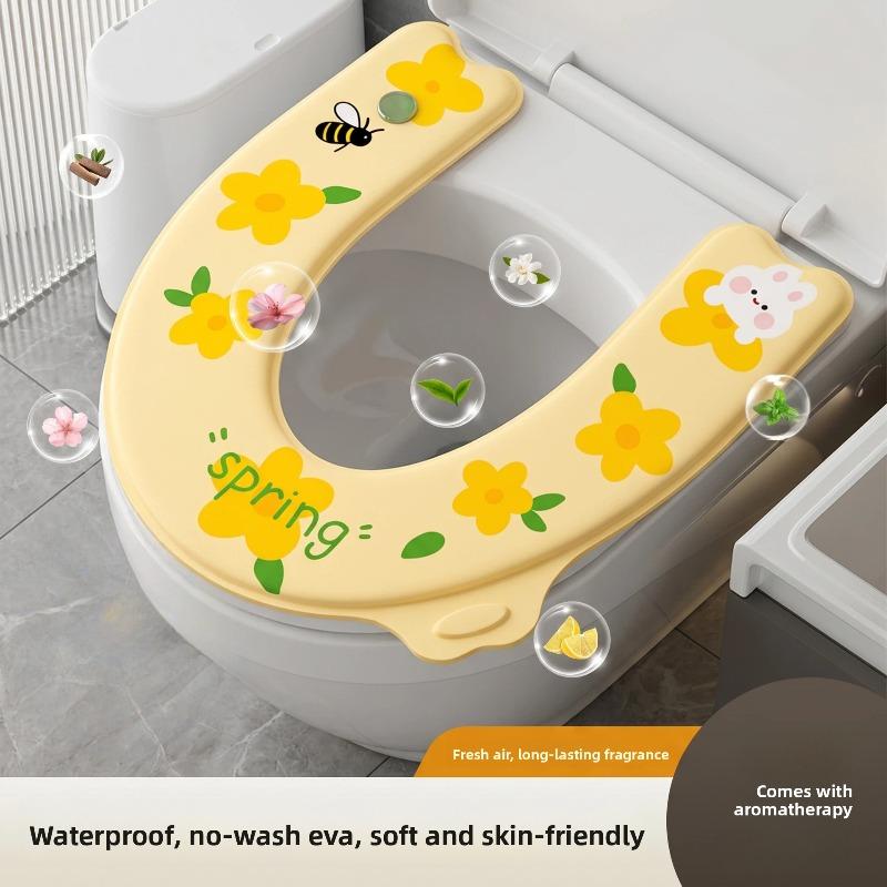 Coprisci Sedile WC per Tutte le Stagioni per Uso Domestico. Taglia larga. Impermeabile per l'Estate. Lavabile. Copri sedile WC adesivo.