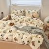 Bedding Four-piece Set Skin-friendly Breathable and Comfortable, Small Floral Washed Sheets Quilt Covers Pillowcases