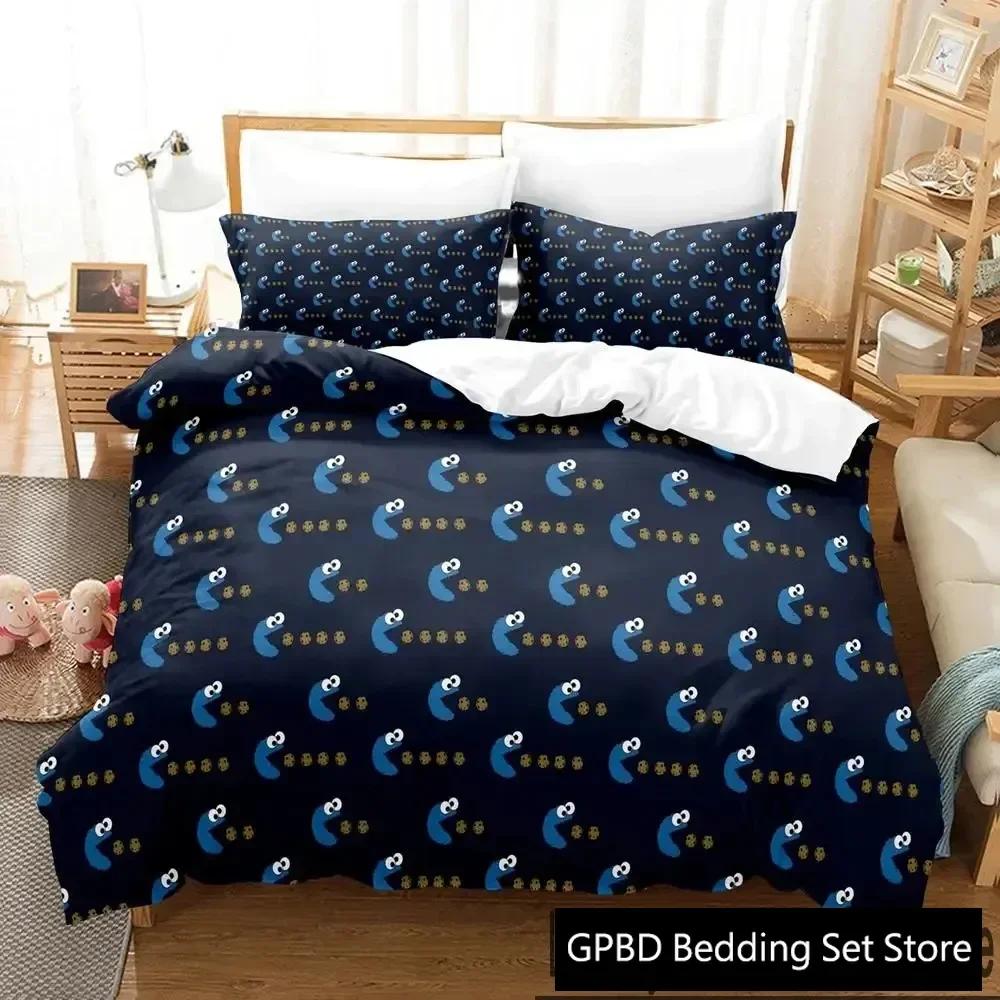 3D Print Cookie Cartoon Monster Anime Bedding Set Double Twin King Duvet Cover Comforter Pillowcase Boys Girls Adults Bedroom