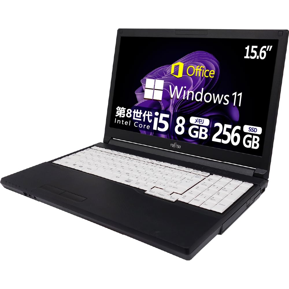 8th Generation Core I5 Notebook PC FMV A579 Office Installed Windows 11 Compatible Large Screen USB HDMI Wireless LAN DVD Drive Numeric Keypad