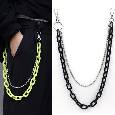 Sokak Şıklığı Akrilik Anahtarlık Rock Punk Pantolon Hipster Anahtarlıklar Pantolon Jean Anahtarlık Kadın Erkek İçin Hiphop Yaz Takısı