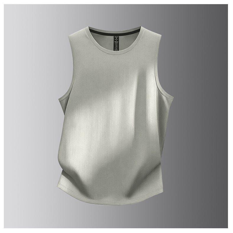 Summer 2026 Men's Ice Silk Quick Dry Short Sleeve - High-End Trendy Business Round Neck Sportswear.
