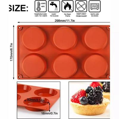 6-Cavity Silicone Egg Molds Food-Grade Heat-Resistant Baking Cake Molds Reusable DIY Baking Tray for Sandwich Whoopie Pies