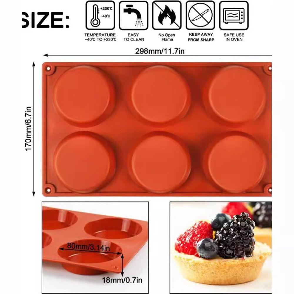 6-Cavity Silicone Egg Molds Food-Grade Heat-Resistant Baking Cake Molds Reusable DIY Baking Tray for Sandwich Whoopie Pies