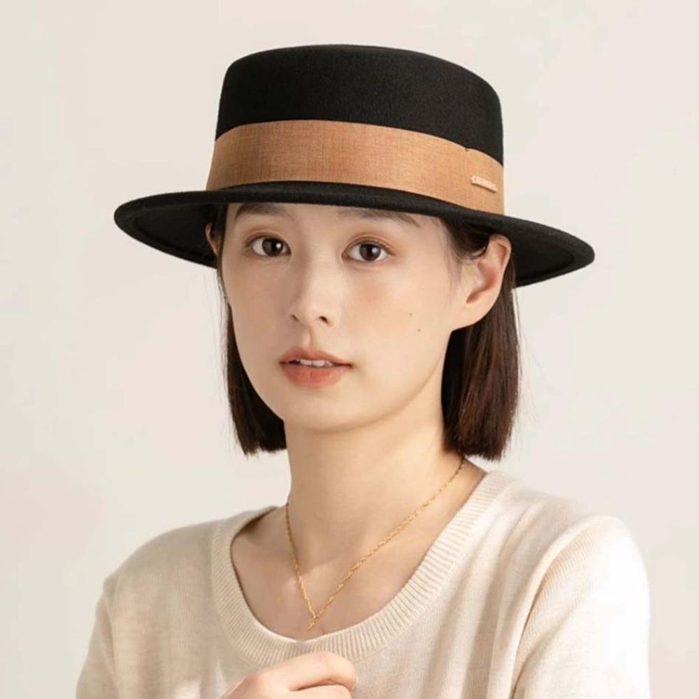 Versatile British Top Hat Vintage Looking Woolen Formal Hat Live Show Woolen Jazz Cap  Fashion Show