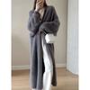 Elegant Vintage Knitted Coat Winter Soft Loose Jacket Korean Casual Autumn Winter Fur Cardigan Women Solid Color Long Sweaters