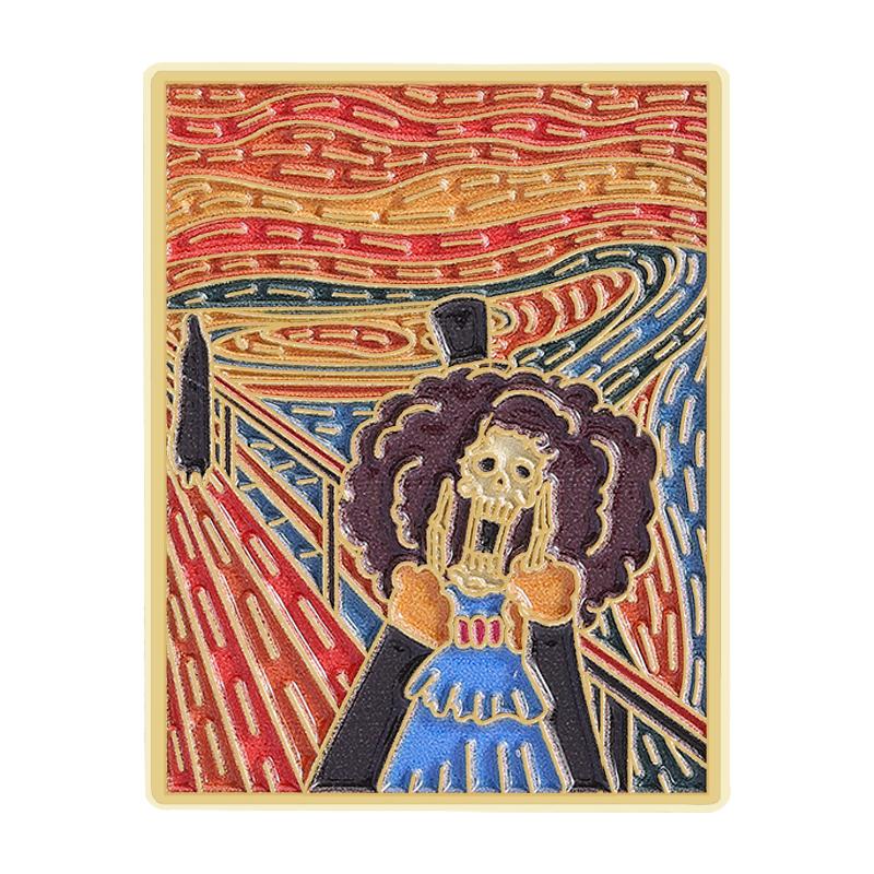 Anime Characters UV Print Pins Custom Skeleton Pirate Brooches Lapel Badges Clothes Punk Jewelry Gift for Friends