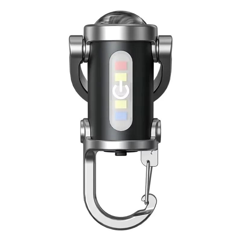YS087 Rechargeable Keychain Flashlights, 800LM EDC COB Work Light Torch Ultra Bright Mini Portable Lantern for Searching Hiking