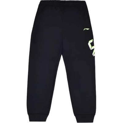 Sports Fashion Series Letter Print Drawstring Cuffed Mid-Waist Knitted Sports Pants Men Bottoms Standard-Black YKLU275-3
