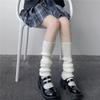 Leg Warmers Lolita Socks Y2K Knitted Warm Foot Cover White Black Warmer Lady Autumn Winter Crochet Sock Boot Cuffs