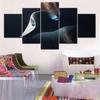 5 Pieces Canvas Wall Arts Space Futuristic Spaceship Wallpaper Home Decor Picture Printing Interior Artwork Living Room Image