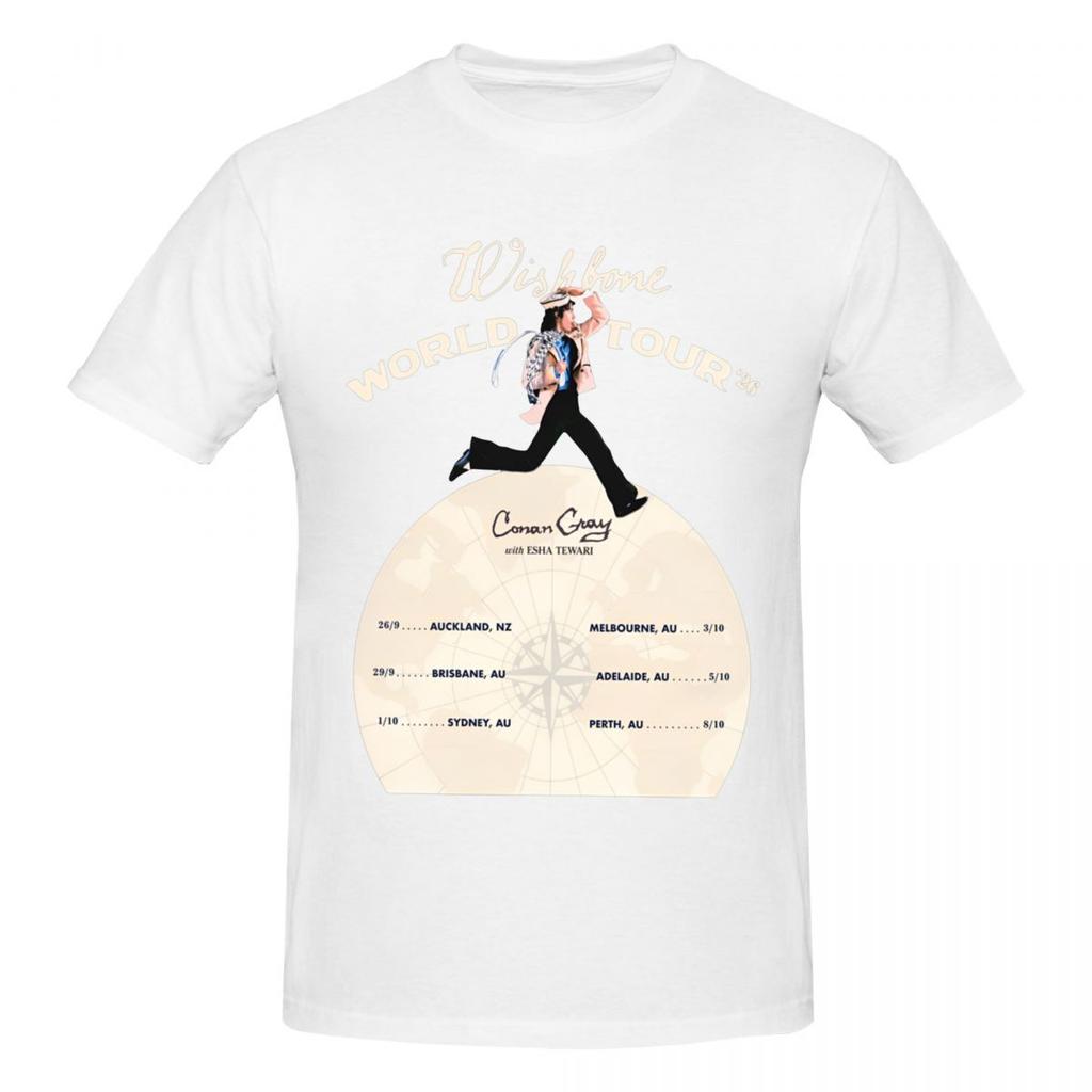 Unisex Conan Gray Wishbone World Tour 2026 Retro T Shirt Streetwear Cotton Crewneck Unisex Tshirt