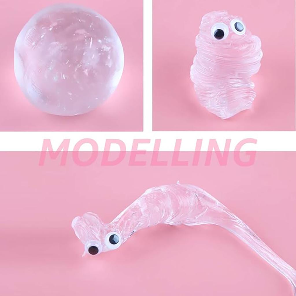 Noroi Lichid Transparent, Gel cu Bule Slime Jucărie pentru Ameliorarea Stresului, Noroi Cristal Transparent Sticlos Elastic, Instrument pentru Ameliorarea Stresului