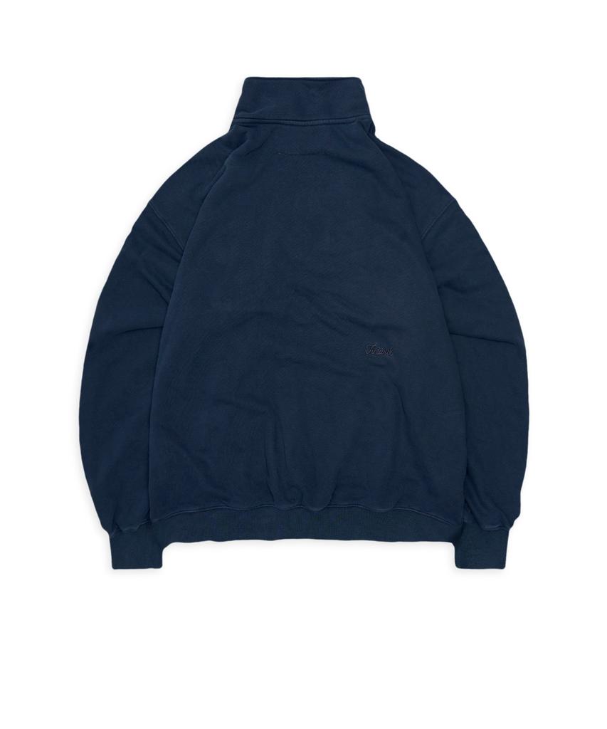 TUEWID Slouchy Half-Zip Up In Bleached Navy