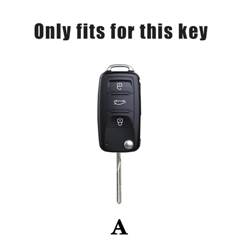 For VW Leather Alloy Car Flip Key Case Cover Protection Shell Holder for VW Volkswagen Polo Tiguan Passat Golf Jetta Lavida Ac