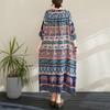 Short Sleeve Plus Size Cotton Vintage Floral New In Dresses for Women Casual Loose Long Summer Dress