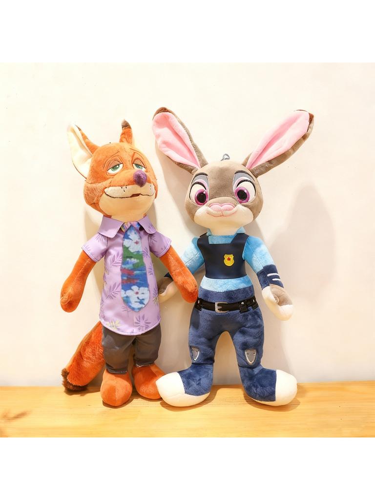 38cm Zootopia Character Rabbit Judy Hopps Fox Nick Wilde Cartoon Soft Cute Plush Toy Doll Birthday Gift Christmas 2 Cuddly Stuffed Fluffy Huggable